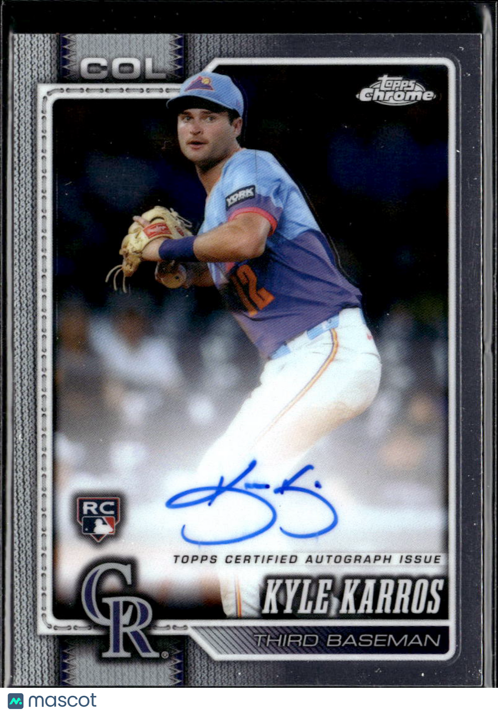 Kyle Karros 2026 Topps Chrome Auto Autograph Rookie Colorado Rockies