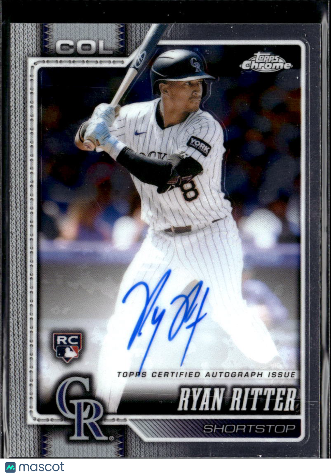Ryan Ritter 2026 Topps Chrome Auto Autograph Rookie Colorado Rockies
