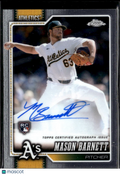 Mason Barnett 2026 Topps Chrome Auto Autograph Rookie RC Oakland Athletics