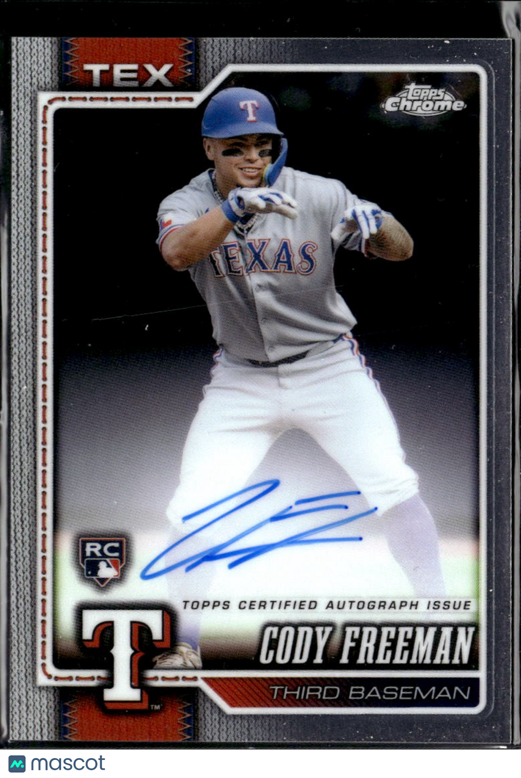 Cody Freeman 2026 Topps Chrome RC Auto Texas Rangers