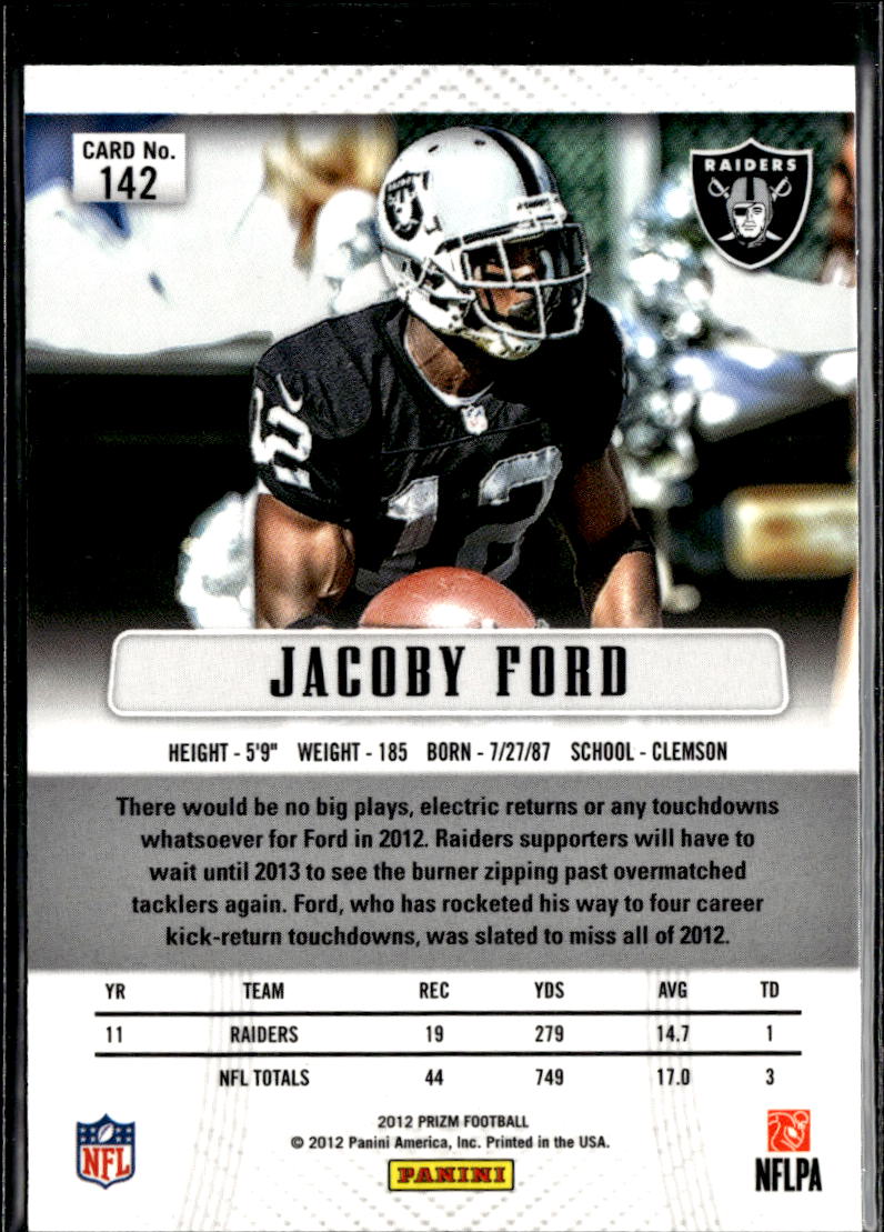Jacoby Ford 2012 Panini Prizm 1st Year Prizm Oakland Raiders
