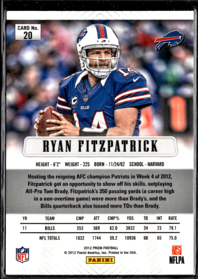 Ryan Fitzpatrick 2012 Panini Prizm 1st Year Prizm Buffalo Bills