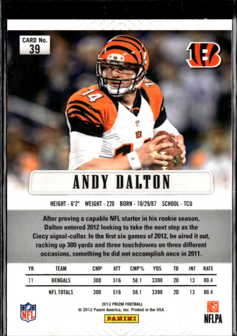 Andy Dalton 2012 Panini Prizm 1st Year Prizm Cincinnati Bengals