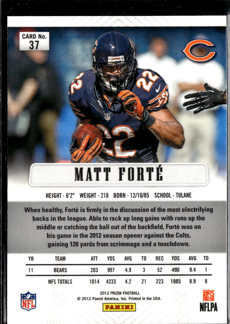 Matt Forte 2012 Panini Prizm 1st Year Prizm Chicago Bears