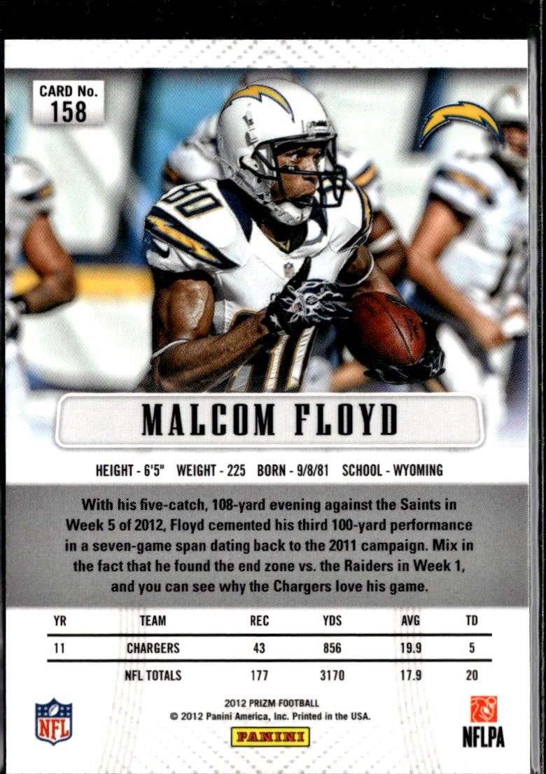 Malcom Floyd 2012 Panini Prizm 1st Year Prizm San Diego Chargers