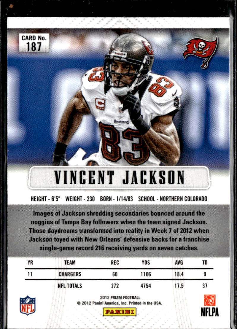 Vincent Jackson 2012 Panini Prizm 1st Year Prizm Tampa Bay Buccaneers