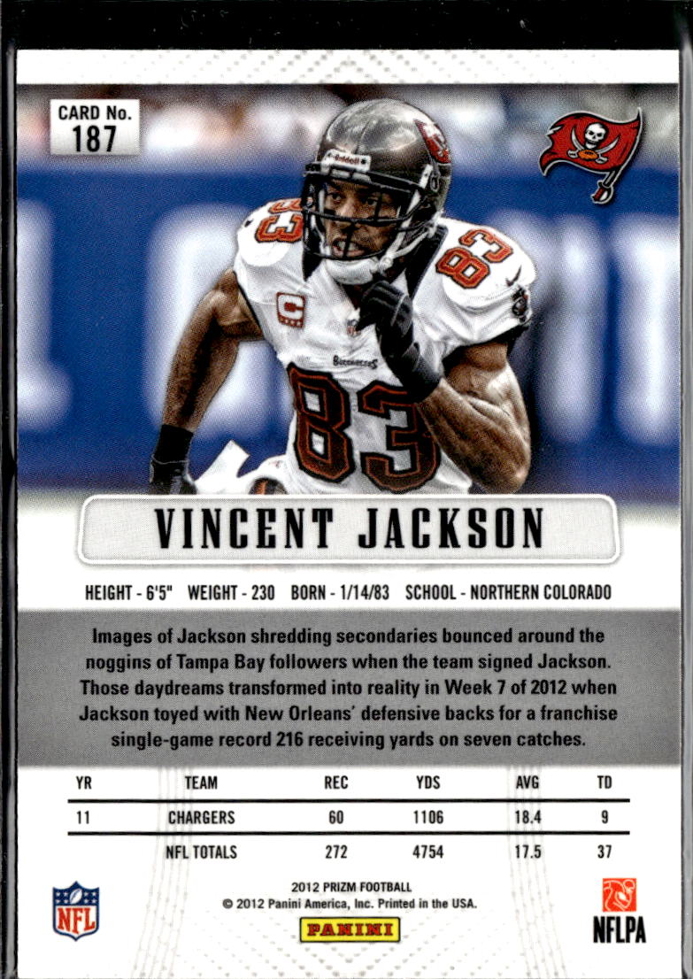 Vincent Jackson 2012 Panini Prizm 1st Year Prizm Tampa Bay Buccaneers