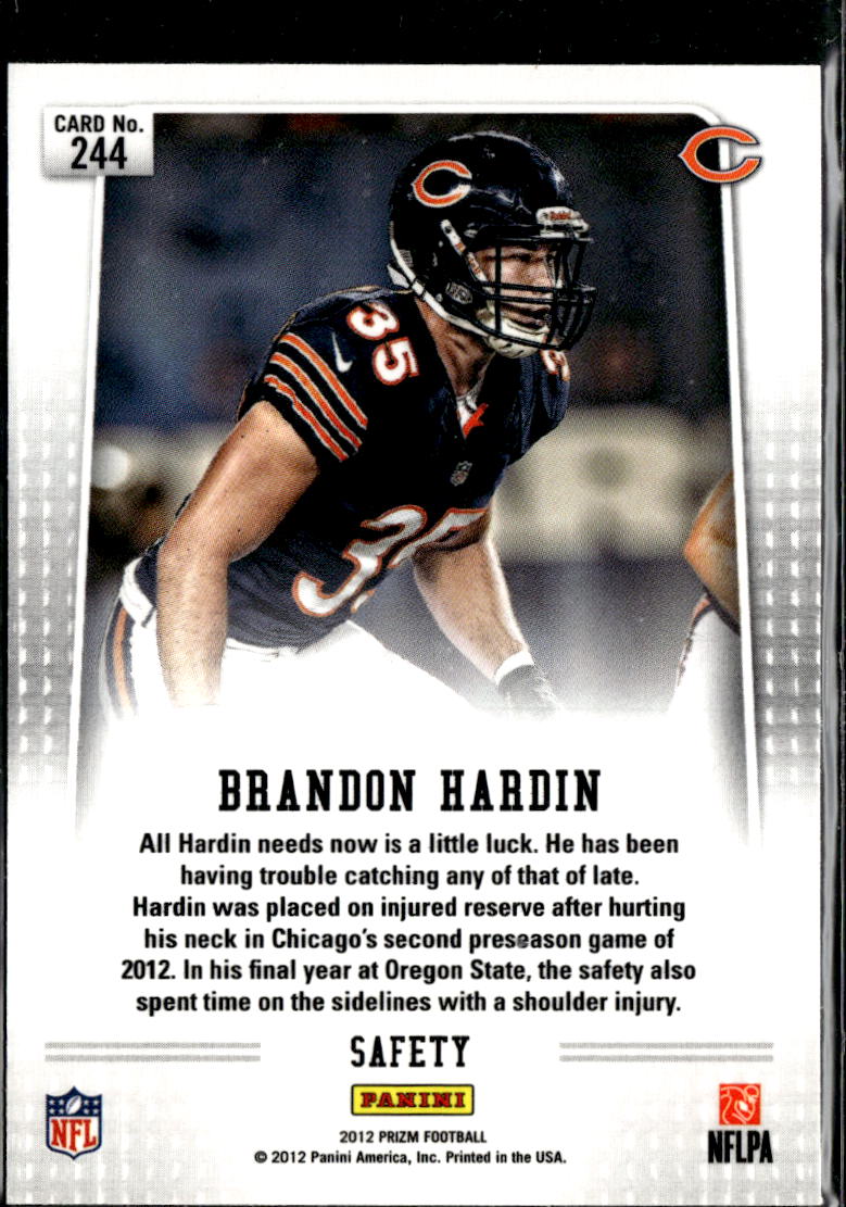 Brandon Hardin 2012 Panini Prizm RC 1st Year Prizm Chicago Bears