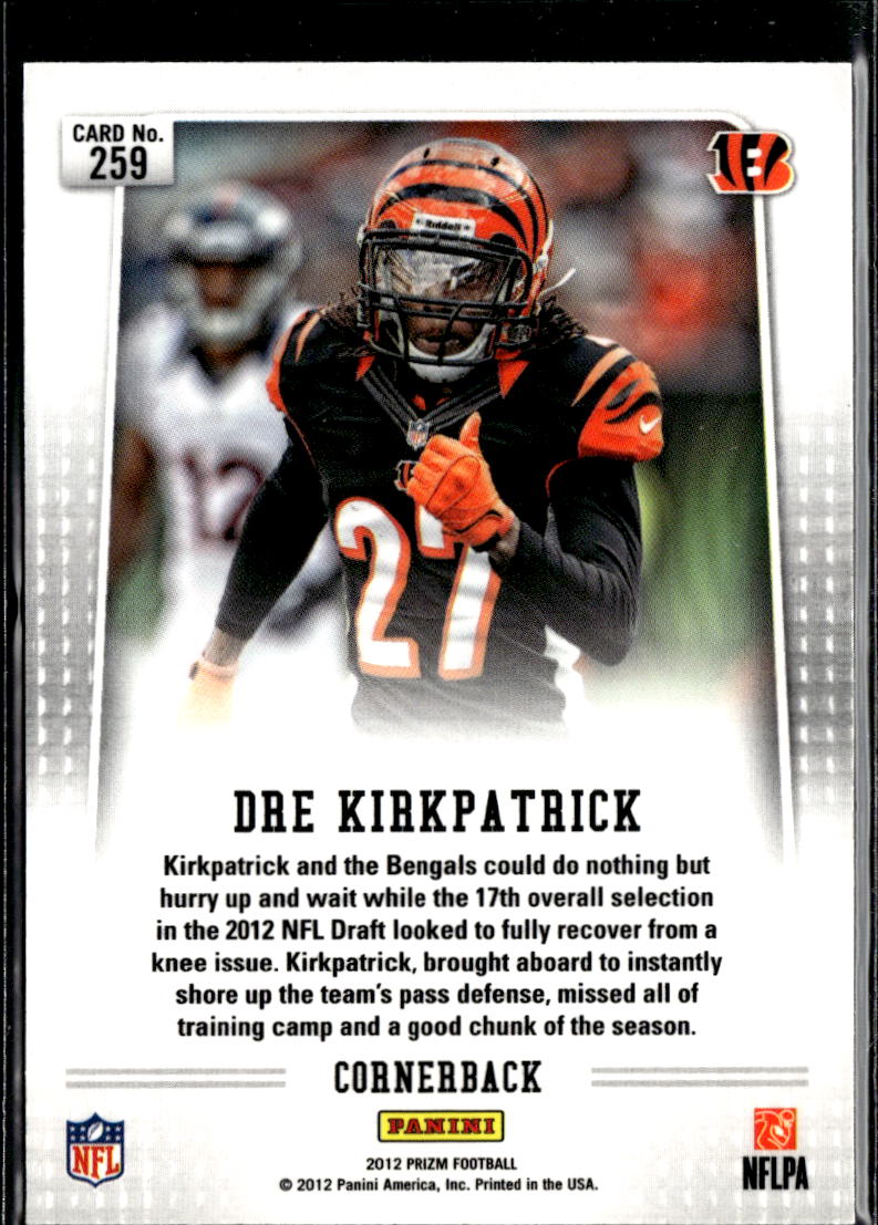 Dre Kirkpatrick 2012 Panini Prizm RC 1st Year Prizm Cincinnati Bengals