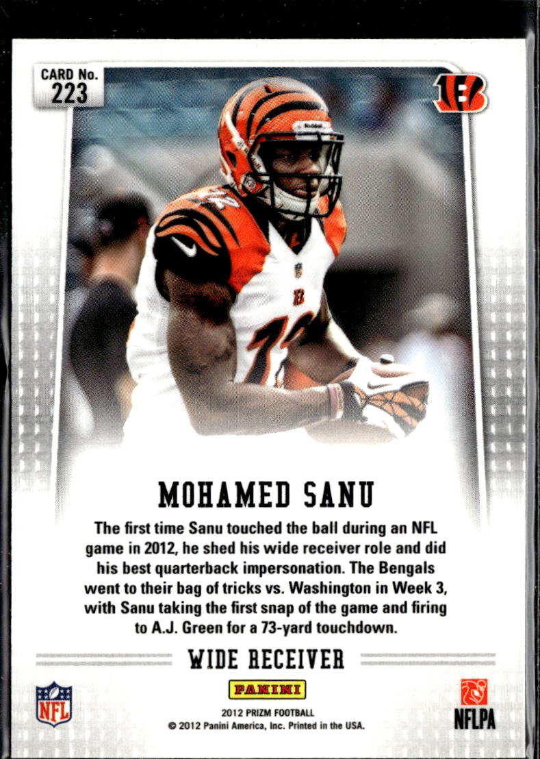 Mohamed Sanu 2012 Panini Prizm RC 1st Year Prizm Cincinnati Bengals