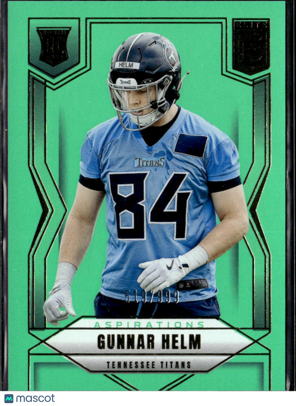 Gunnar Helm 2025 Elite Green Aspirations /999 Tennessee Titans