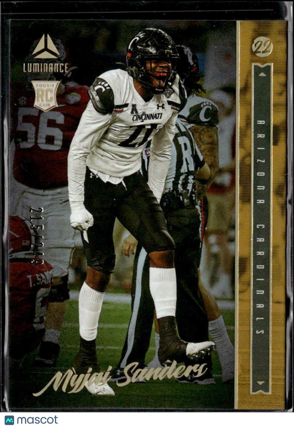 Myjai Sanders 2022 Luminance Gold Rookie RC /249 Arizona Cardinals