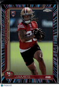 Jordan James 2025 Topps Chrome Neon Pulse Refractor RC San Francisco 49ers