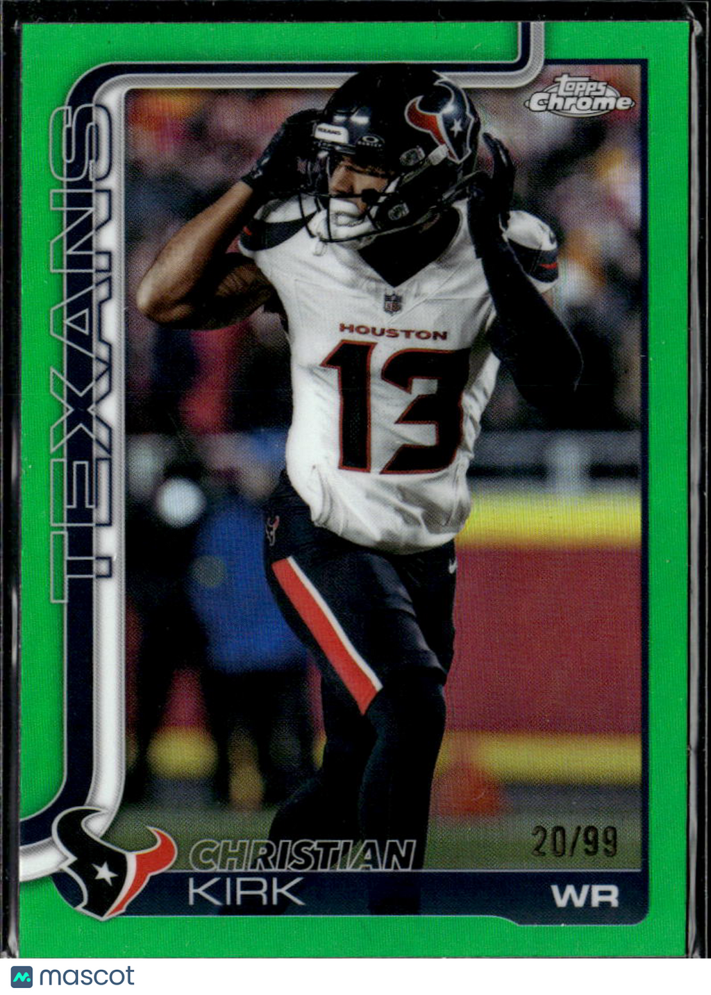 Christian Kirk 2025 Topps Chrome Green Refractor /99 Houston Texans