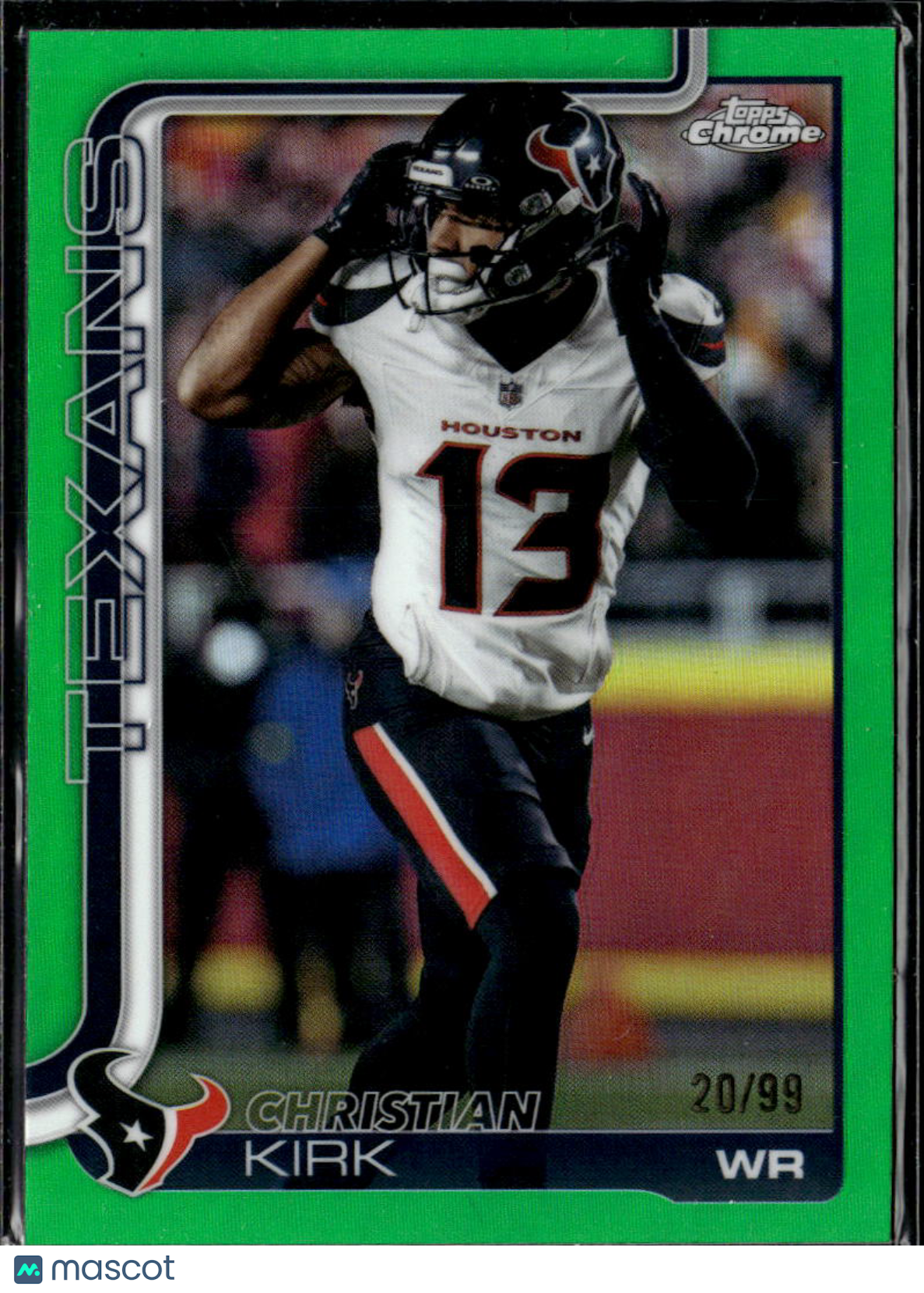 Christian Kirk 2025 Topps Chrome Green Refractor /99 Houston Texans