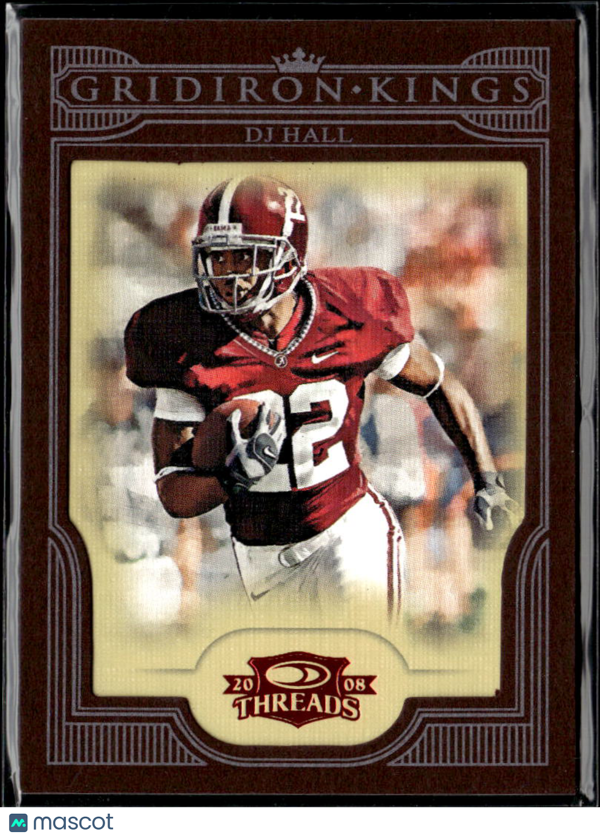 DJ Hall 2008 Donruss Threads Gridiron Kings RC /100 Alabama Crimson Tide