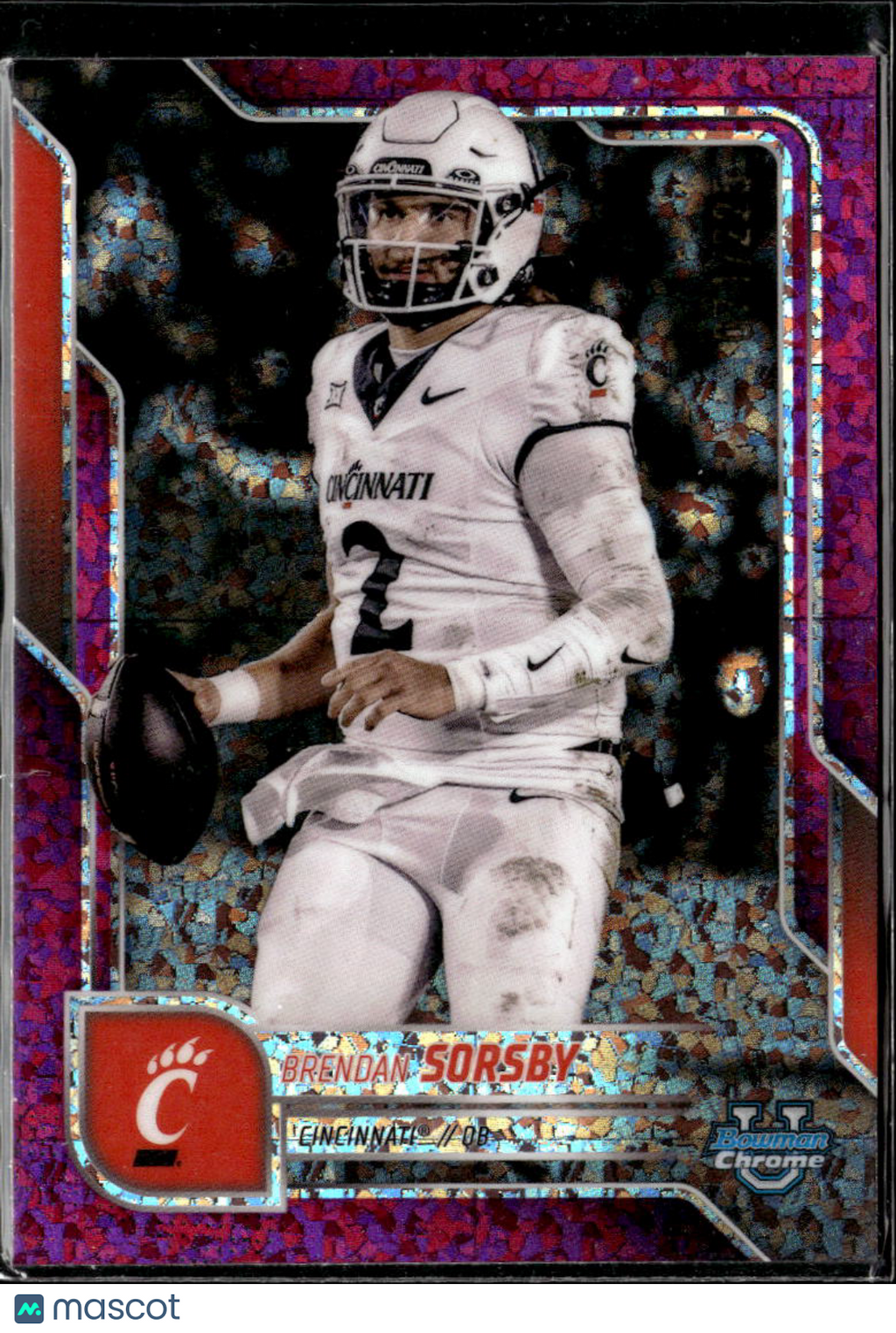 Brendan Sorsby 2025 Bowman Chrome Pink Shimmer Refractor /225 Cincinnati