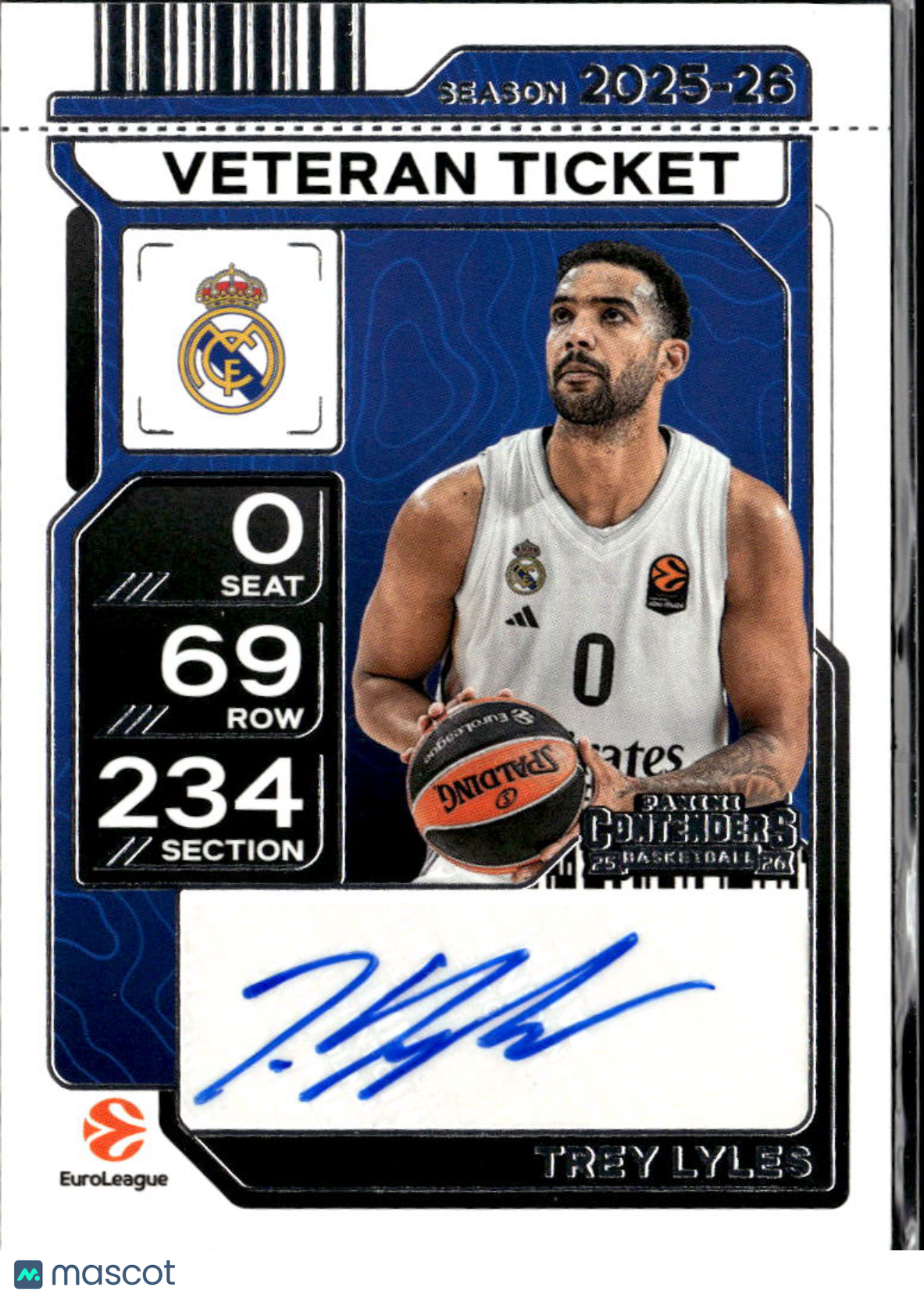 Trey Lyles 2026 Panini Contenders EuroLeague Auto Autograph Real Madrid
