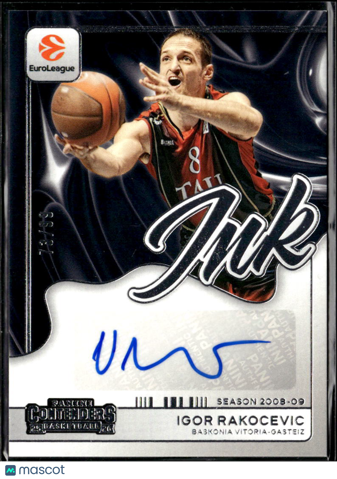 Igor Rakocevic 2026 Contenders Auto Autograph 73/99 Baskonia Vitoria-Gasteiz
