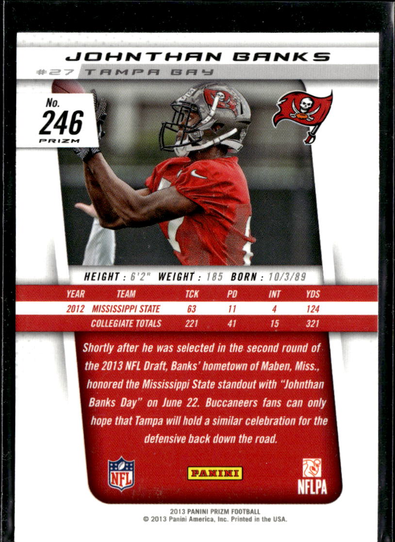 Johnthan Banks 2013 Panini Prizm RC Blue Pulsar Tampa Bay Buccaneers