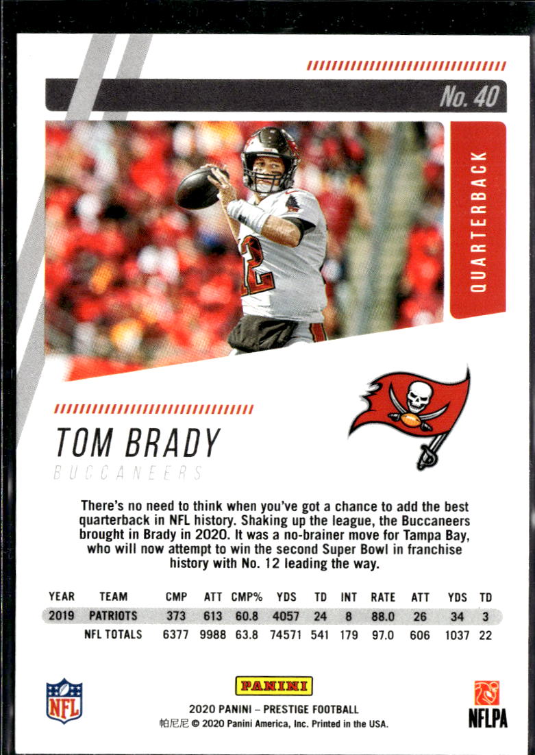 Tom Brady 2020 Panini Prestige Tampa Bay Buccaneers