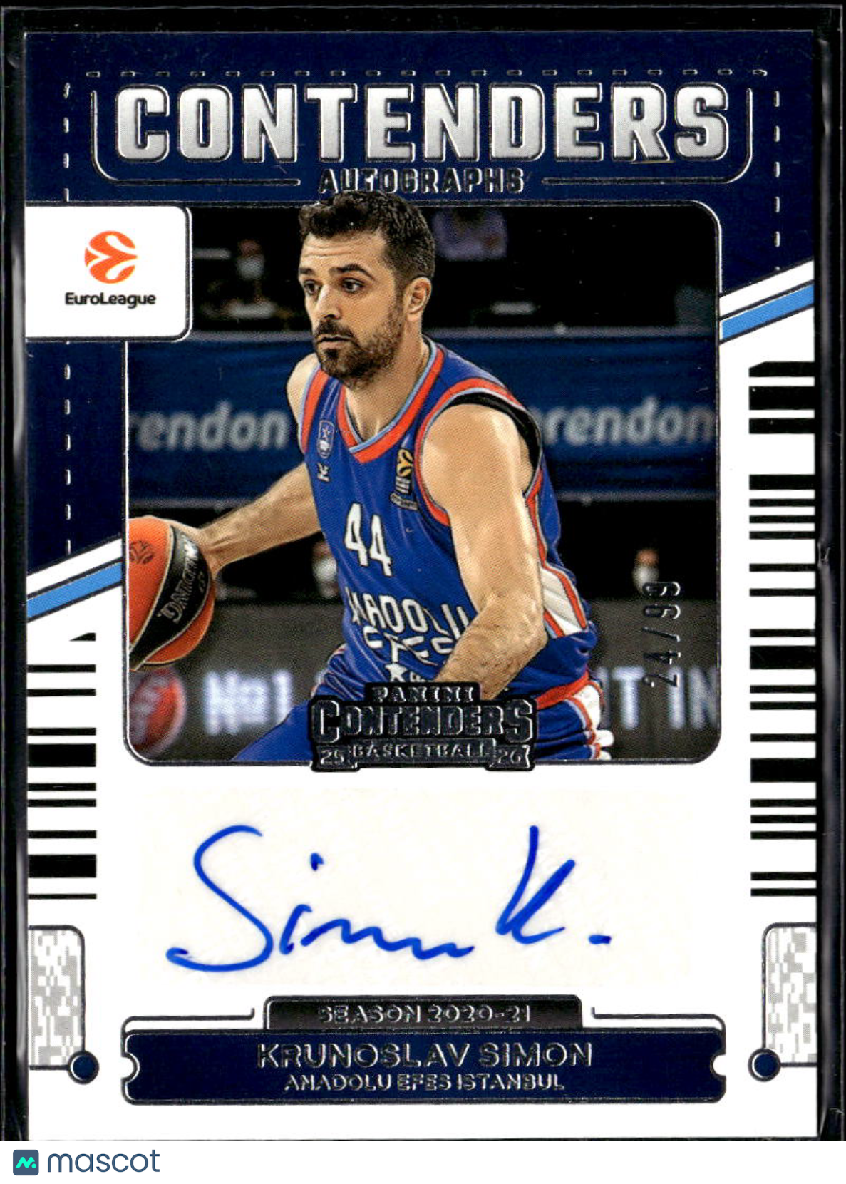 Krunoslav Simon 2026 Contenders EuroLeague Auto Autograph /99 Efes Istanbul