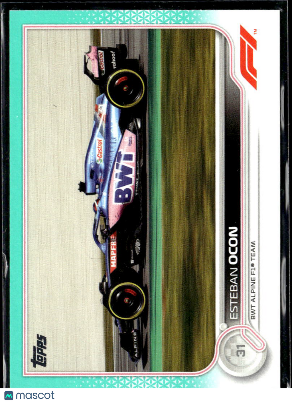 Esteban Ocon 2022 Topps Formula 1 Aqua Foil /199 BWT Alpine F1 Team
