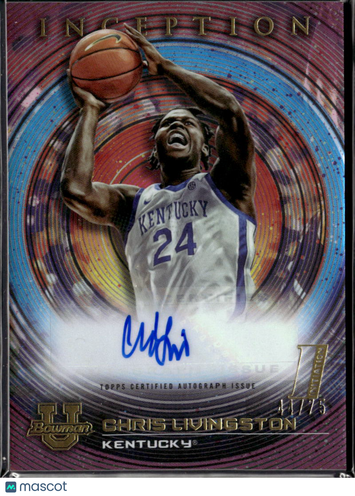 Chris Livingston 2023 Bowman Inception Auto Autograph Kentucky Wildcats /75