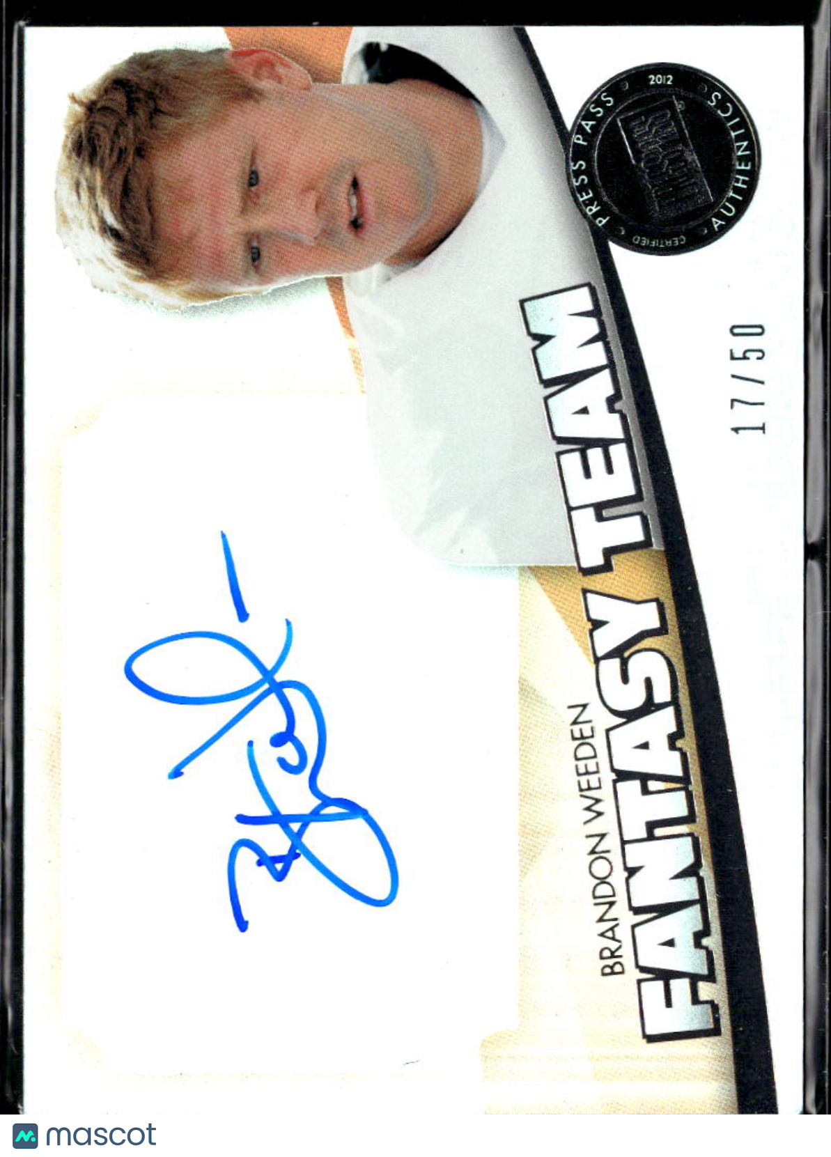 Brandon Weeden 2012 Press Pass Auto Autograph Rookie RC OSU 17/50