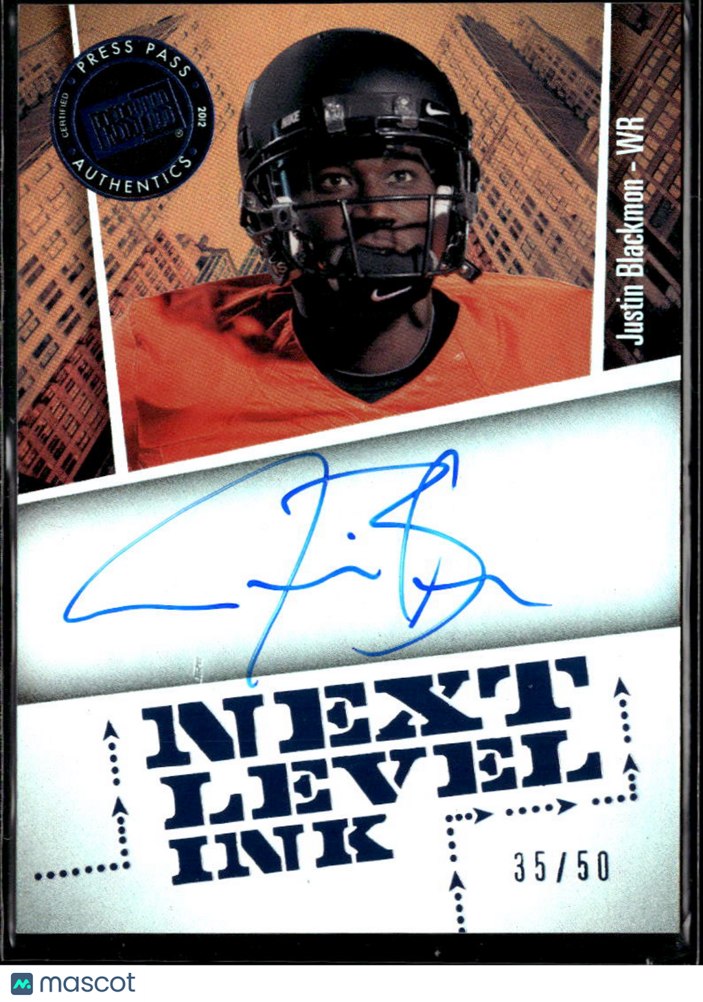 Justin Blackmon 2012 Press Pass Auto Autograph RC 35/50 Oklahoma State OSU