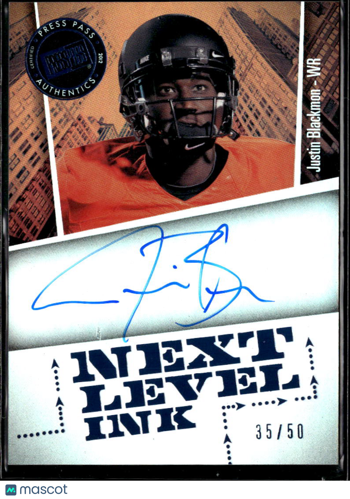 Justin Blackmon 2012 Press Pass Auto Autograph RC 35/50 Oklahoma State OSU
