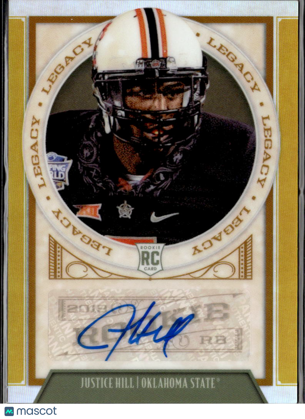 Justice Hill 2019 Legacy GOLD Auto Autograph RC 49/50 Oklahoma State OSU