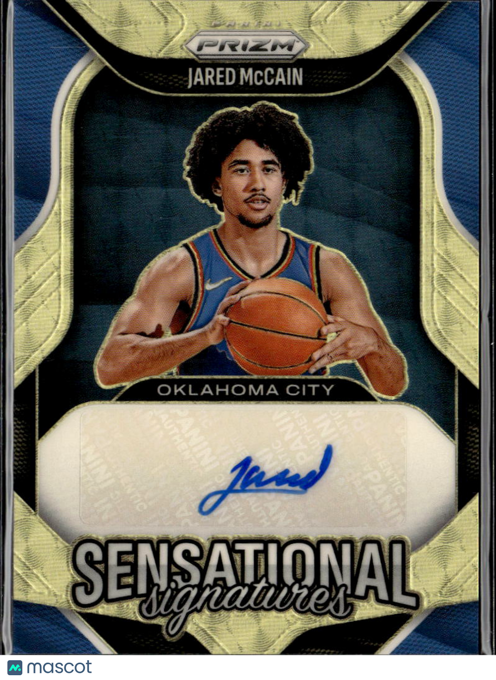 Jared McCain 2025-26 Prizm GOLD VINYL Auto Autograph 5/5 Oklahoma City Thunder