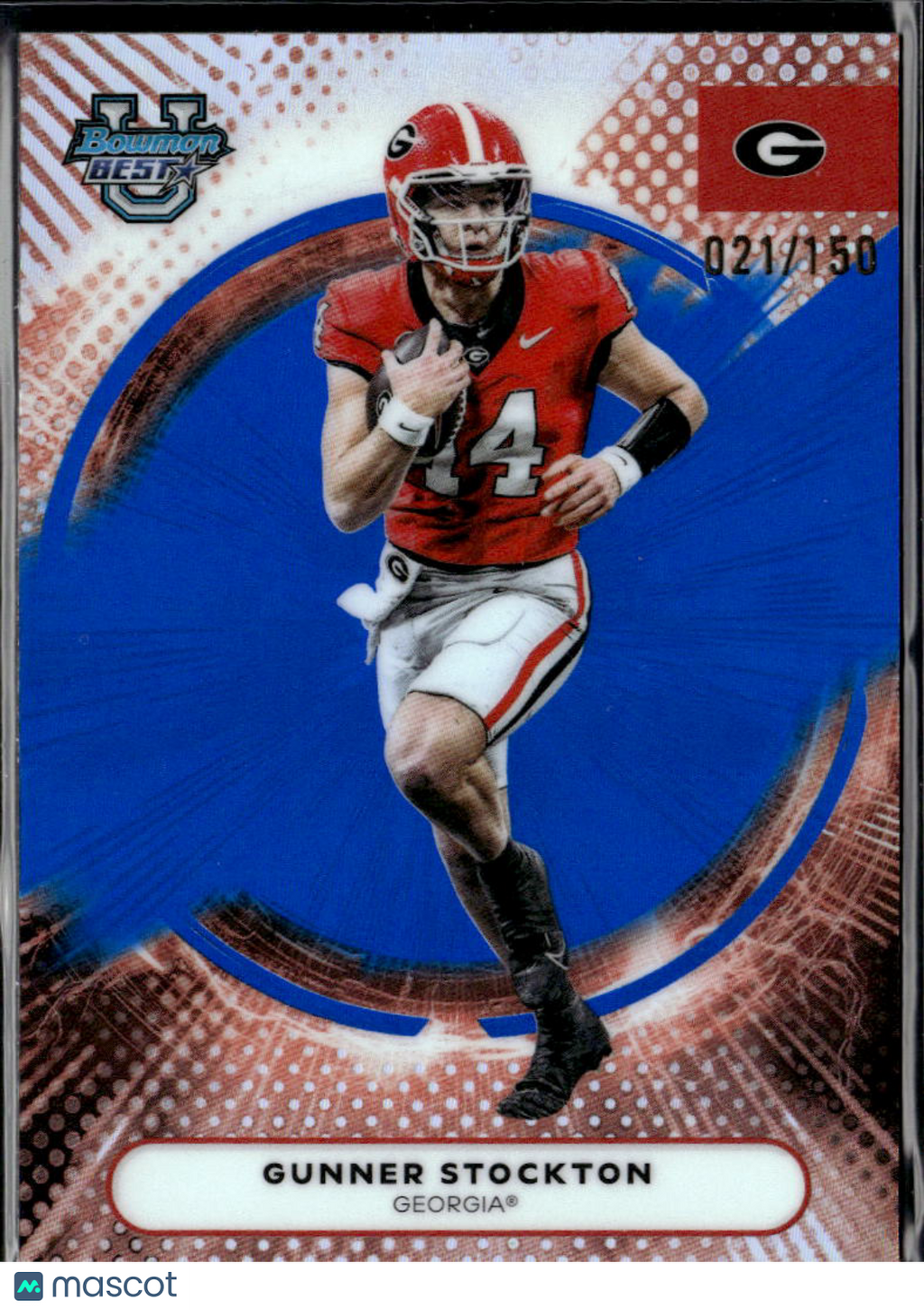 Gunner Stockton 2025 Bowman's Best Blue Refractor RC 21/150 Georgia Bulldogs