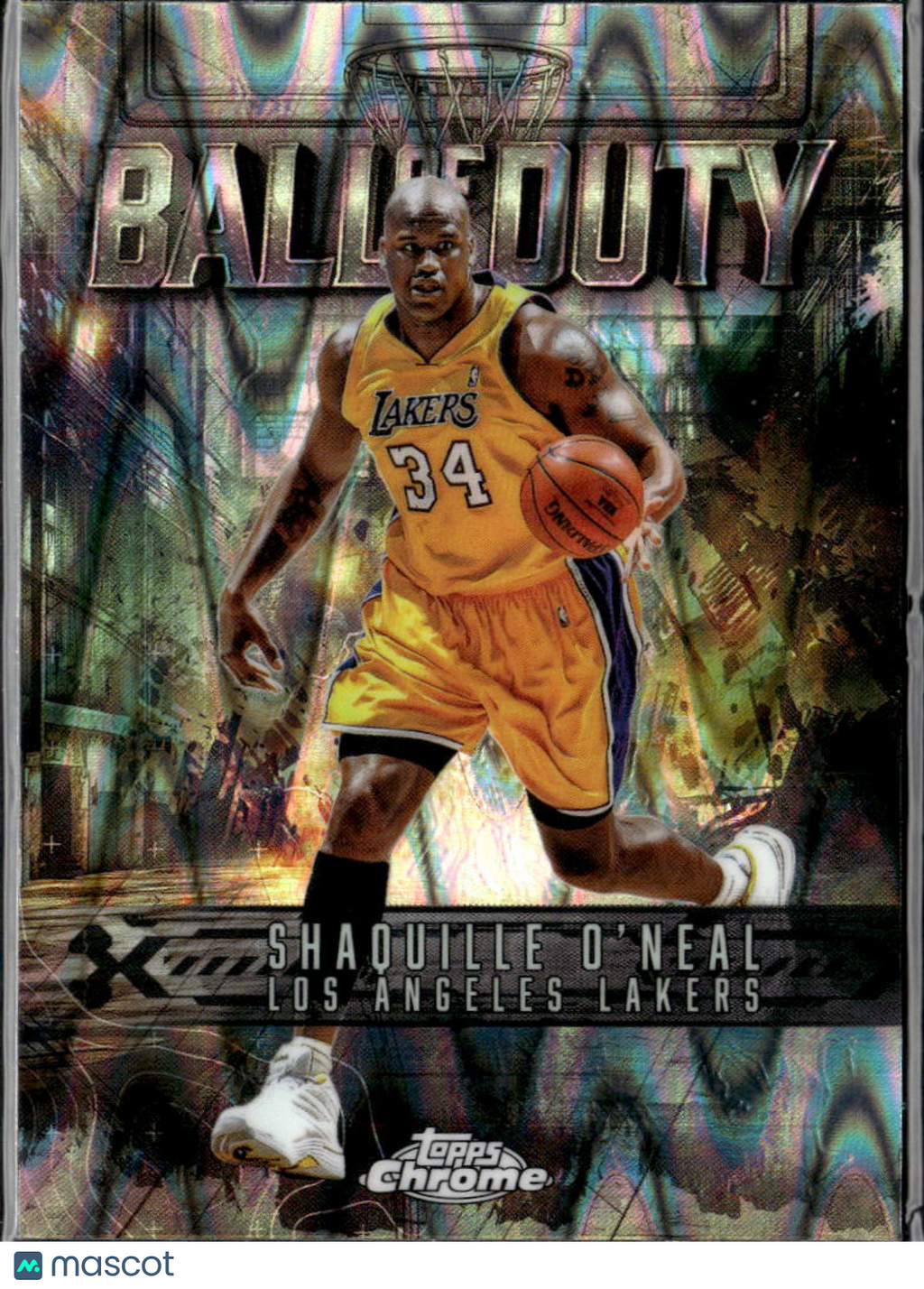 Shaquille O'Neal 2025 Topps Chrome Ball of Duty Raywave Refractor Lakers