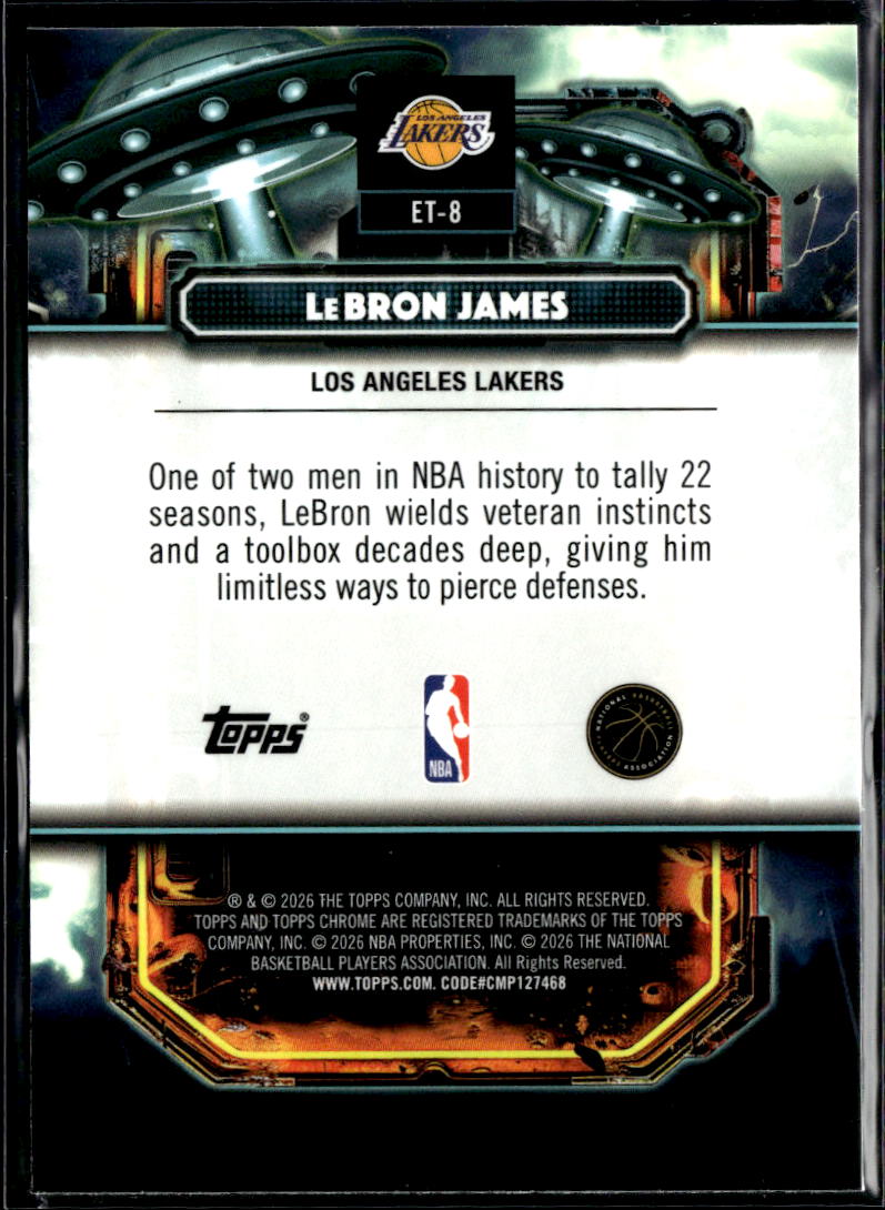 LeBron James 2026 Topps Chrome Extraterrestrial Los Angeles Lakers