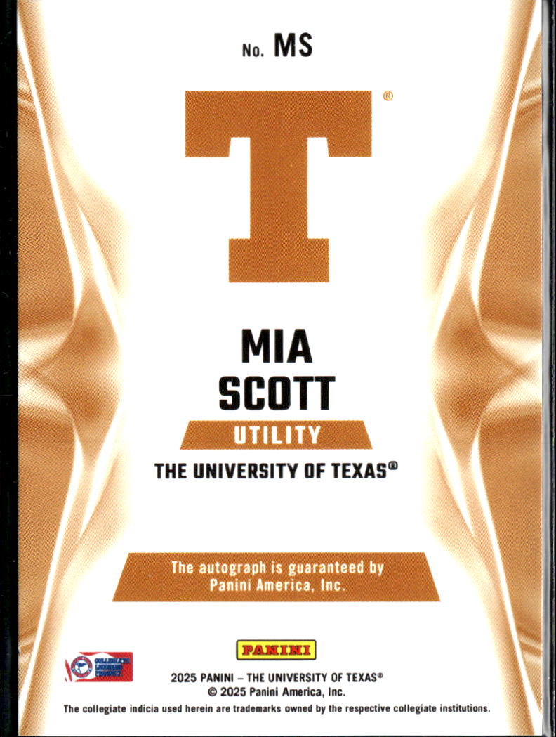 Mia Scott 2025 Contenders Auto Autograph Texas Longhorns
