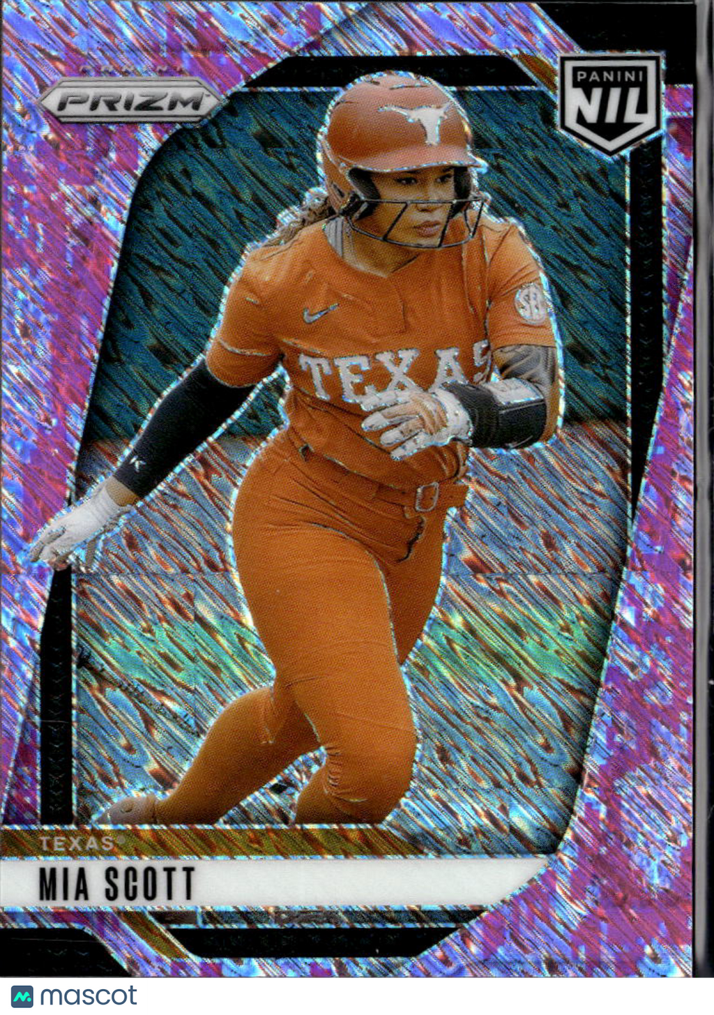 Mia Scott 2025 Panini Prizm NIL Pink Shimmer Texas Longhorns