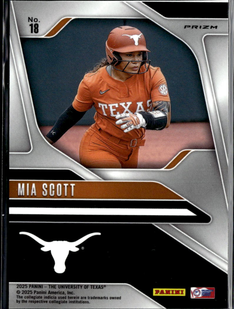 Mia Scott 2025 Panini Prizm NIL Pink Shimmer Texas Longhorns