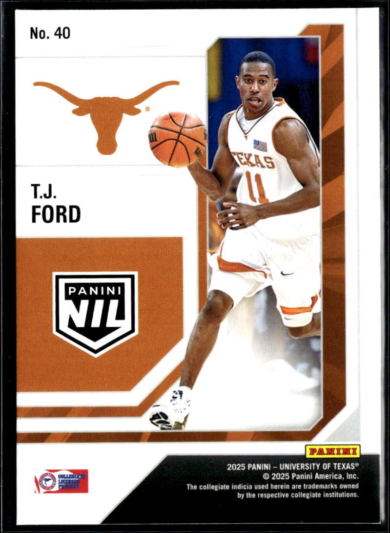 T.J. Ford 2025 Contenders Legendary Contenders Panini Logo Texas Longhorns
