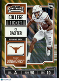 CJ Baxter 2025 Contenders GOLD Rookie RC 10/10 Texas Longhorns