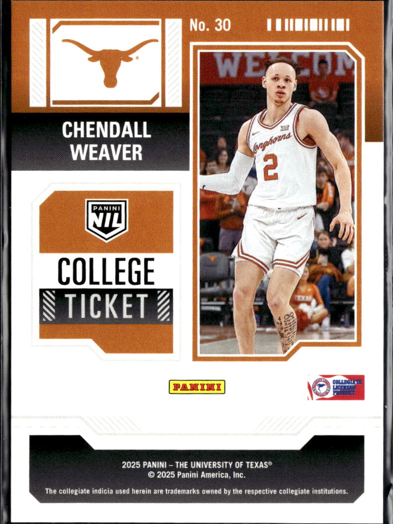 Chendall Weaver 2025 Contenders College Ticket 71/199 Texas Longhorns