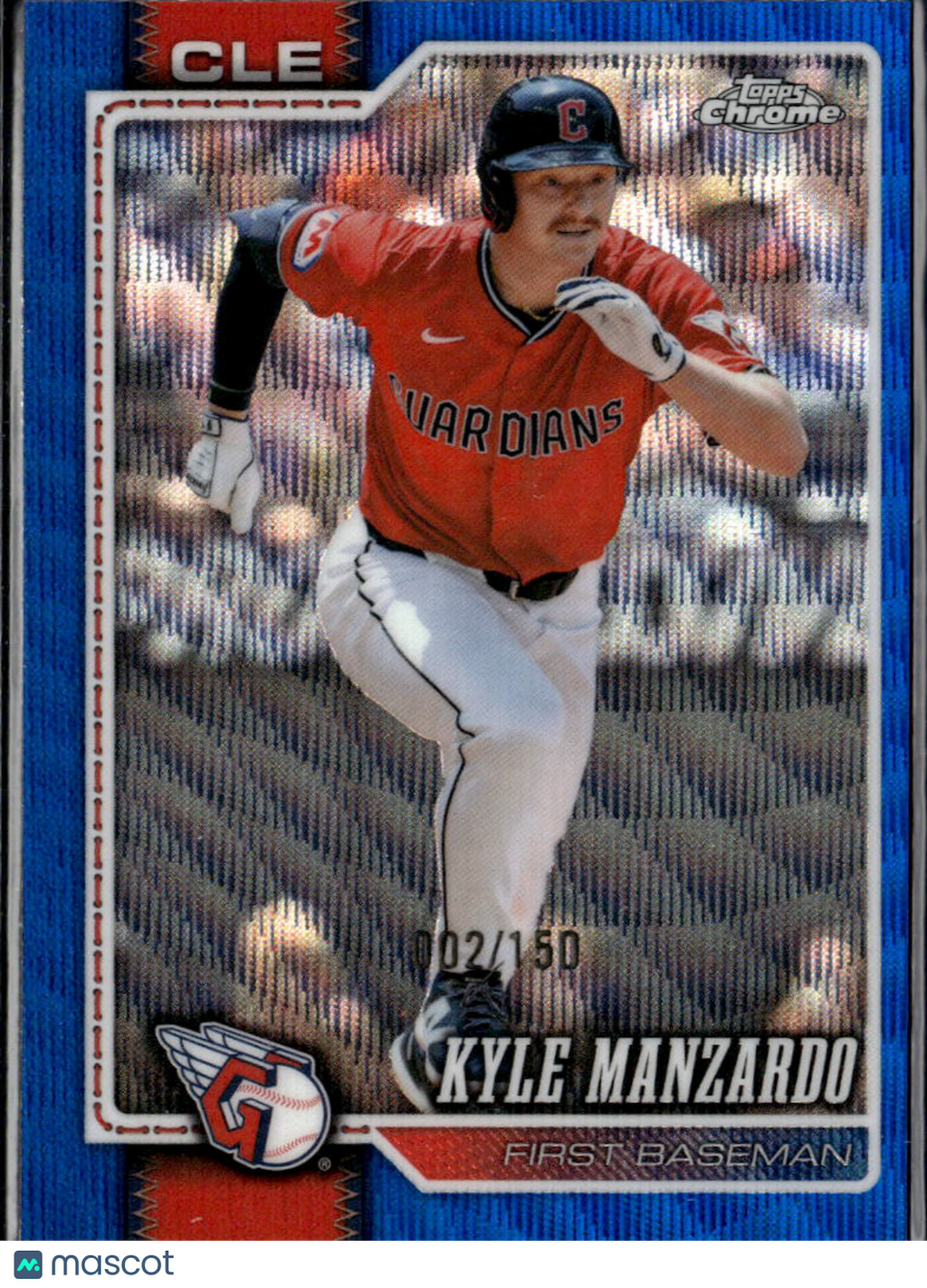 Kyle Manzardo 2026 Topps Chrome Blue Wave Refractor /150 Cleveland Guardians