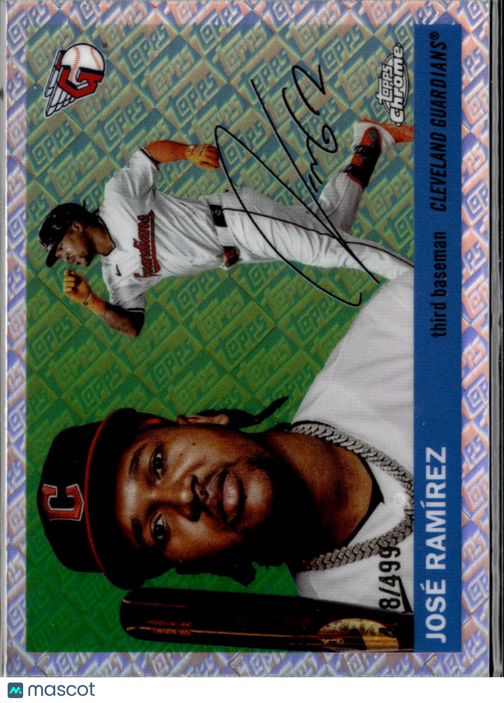 José Ramírez 2025 Topps Chrome Platinum Logofractor /499 Cleveland Guardians
