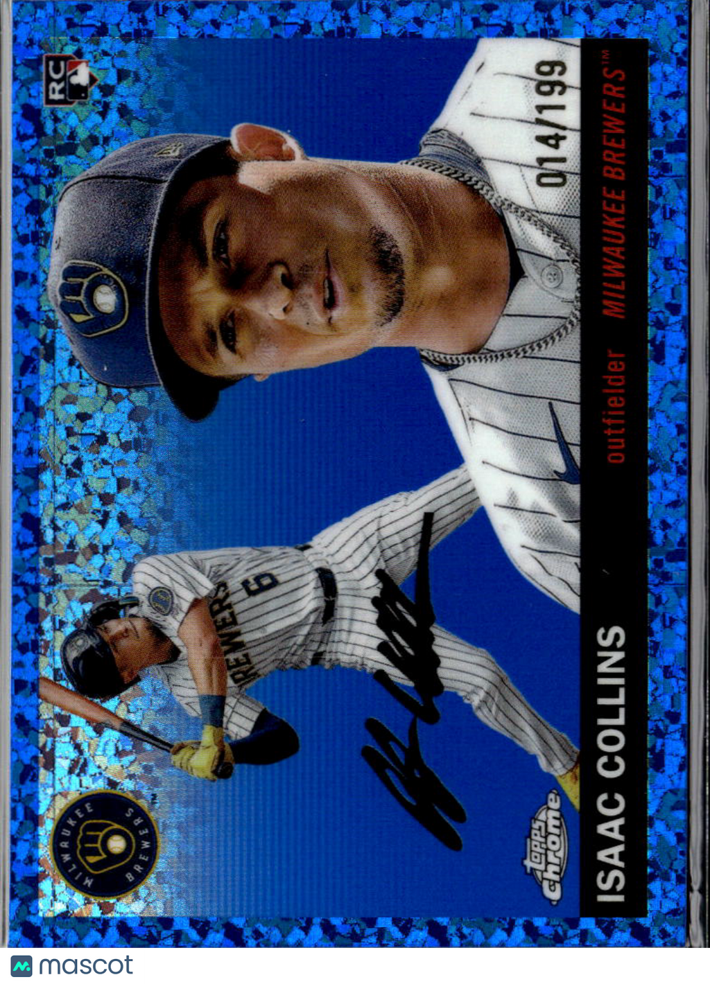 Isaac Collins 2025 Topps Chrome Platinum Blue /199 Milwaukee Brewers