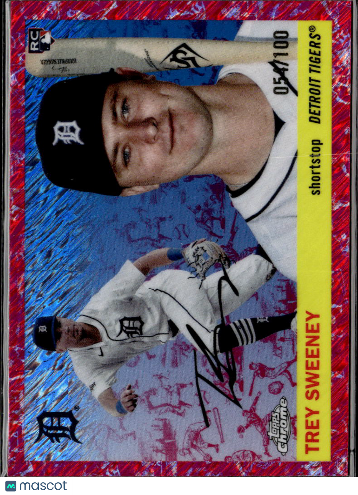 Trey Sweeney 2025 Topps Chrome Platinum Pink RC /100 Detroit Tigers