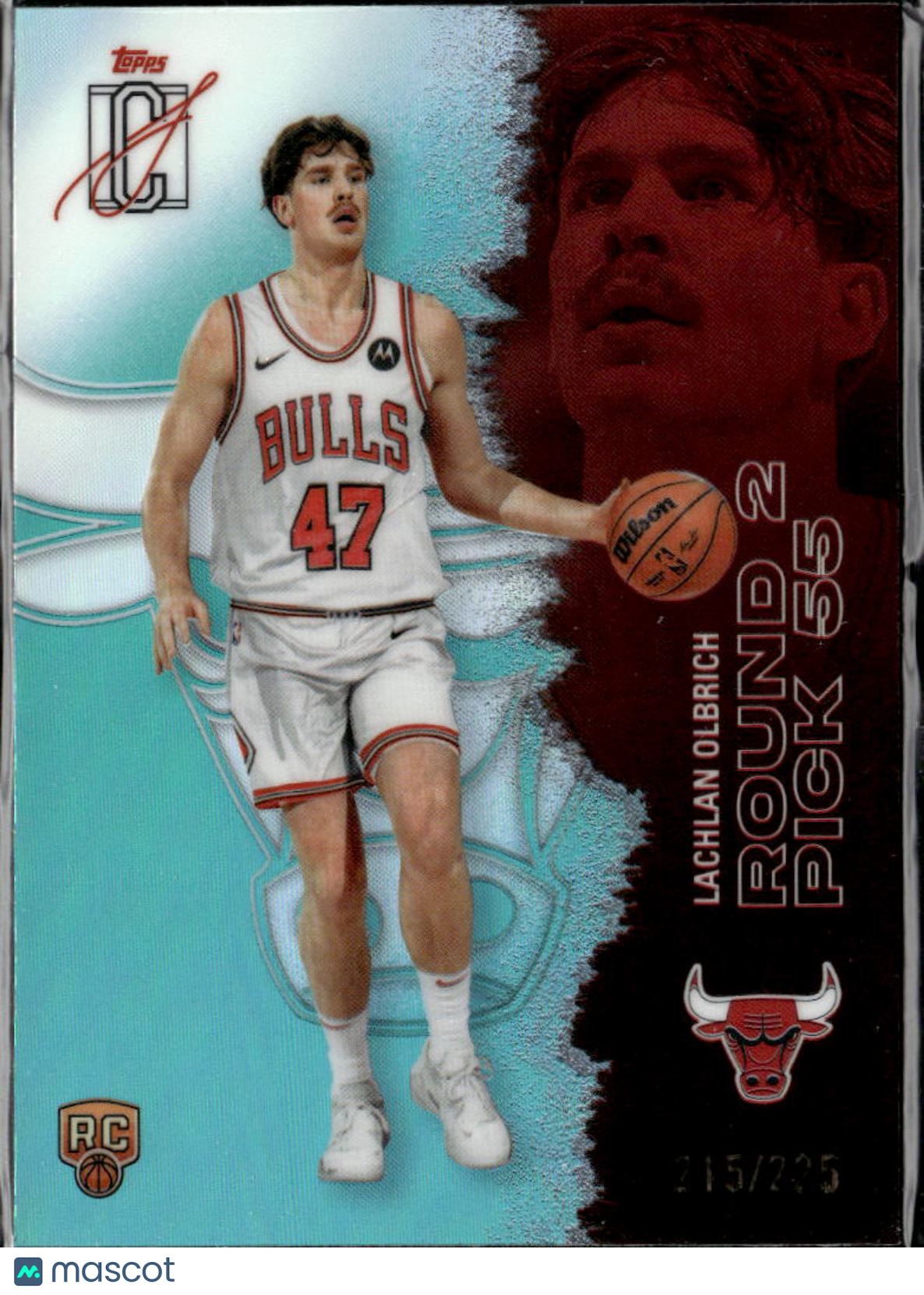 Lachlan Olbrich 2026 Topps Signature Blue RC 215/225 Chicago Bulls
