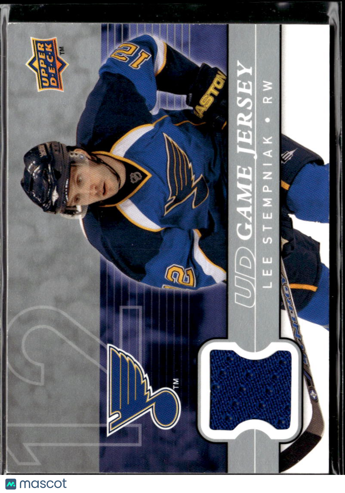 Lee Stempniak 2008 Upper Deck Game Worn Jersey Patch St. Louis Blues