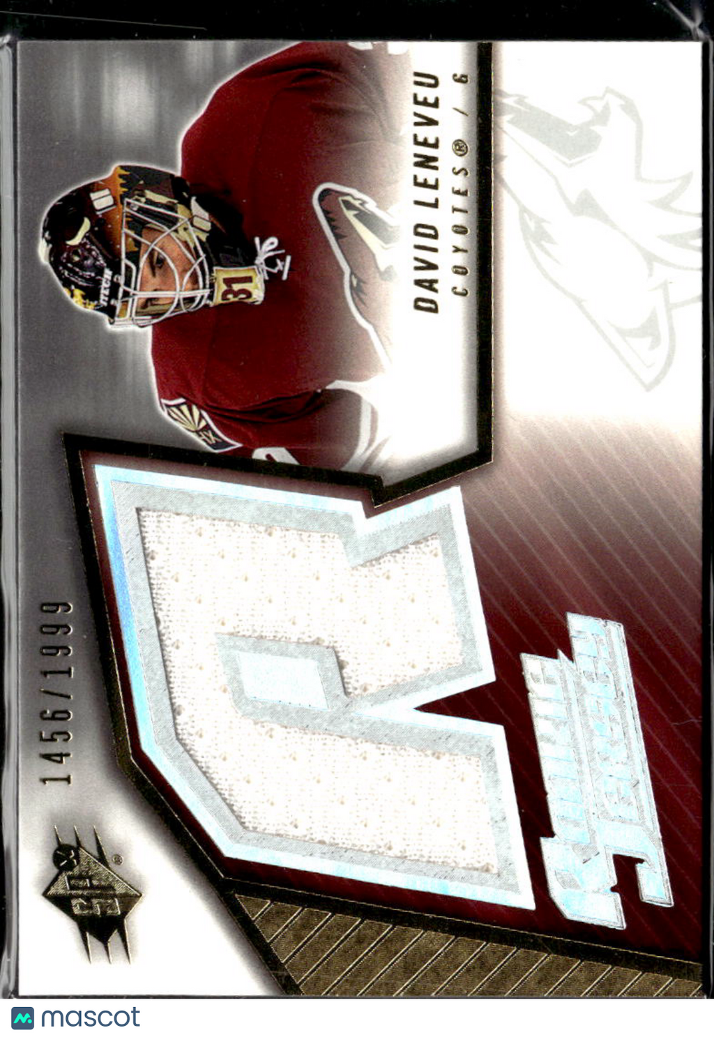 David LeNeveu 2005 Upper Deck SPx 1456/1999 Game Worn Patch Phoenix Coyotes