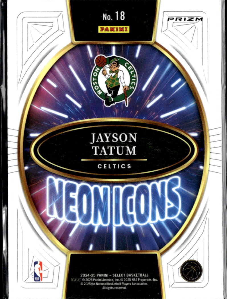 Jayson Tatum 2024-25 Select Neon Icons Green Prizm Boston Celtics
